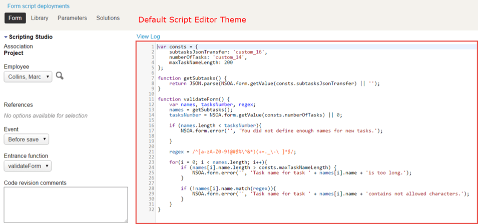 Scripting Studio with the default Script Editor theme.