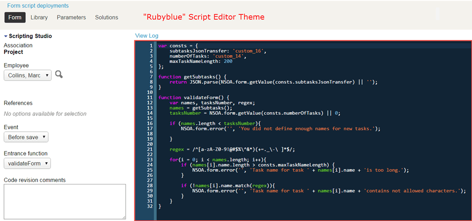 Scripting Studio with the Rudyblue Script Editor theme.