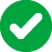 Check mark on green color background