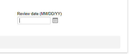 Example of date custom field on an entity form.