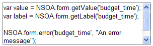 Field-referencing code sample in the Scripting Studio tools and settings pane.