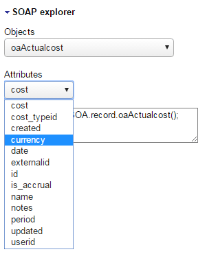 SOAP explorer in the Scripting Studio tools and settings pane.
