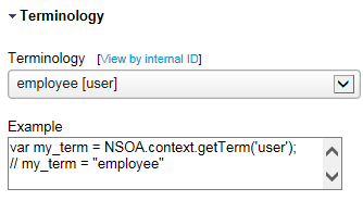 Terminology explorer in the Scripting Studio tools and settings pane.