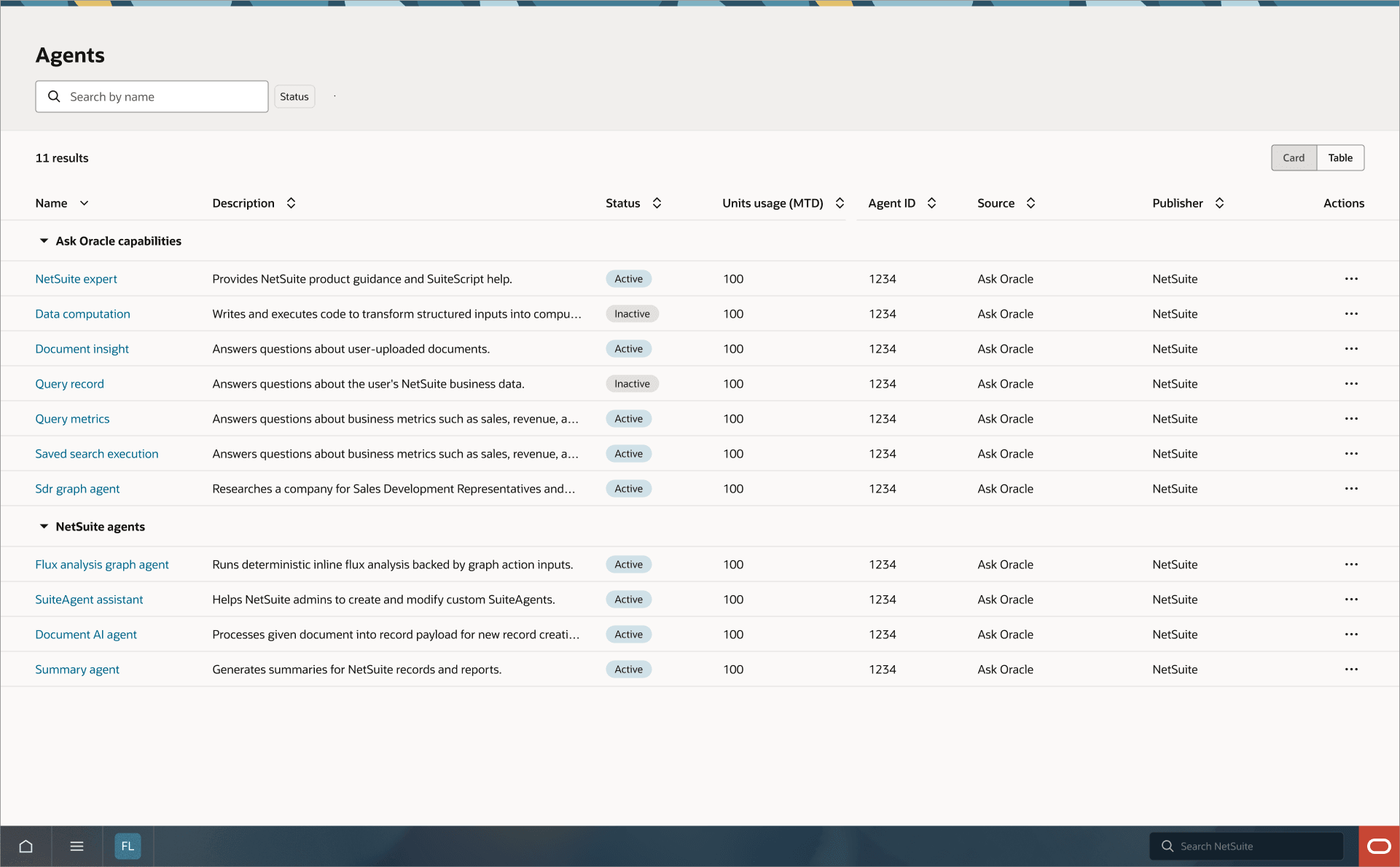 Agent Management Page