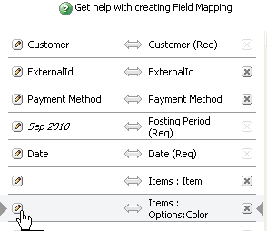 Edit icon on the Field Mapping page.