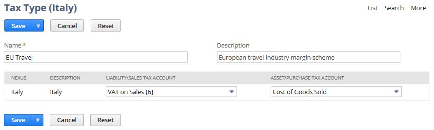 Example of a newly added tax type