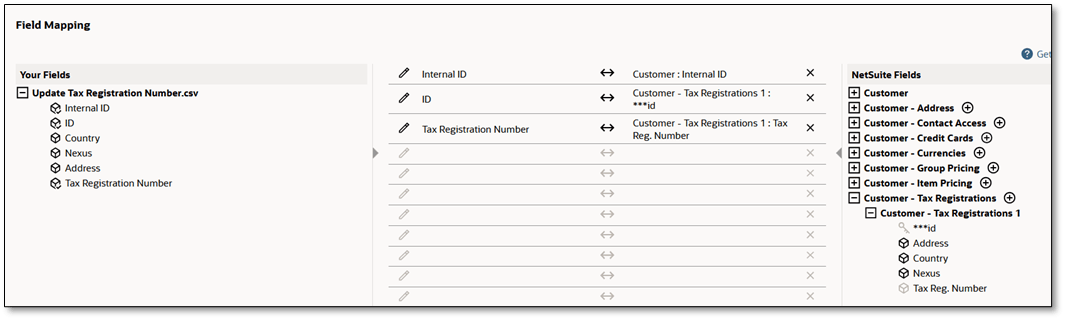 Field mapping for editing existing transactions as CSV
