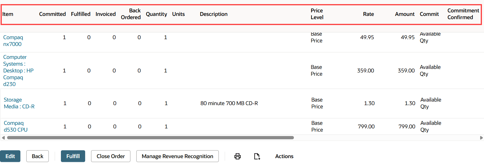 Header Visible On Sales Order Sublist Items
