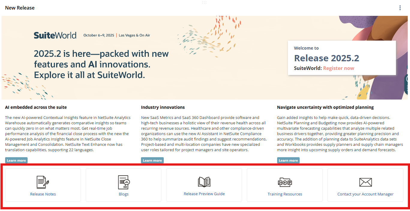 The New Release portlet