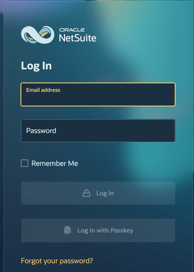 New design of the login form.