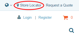 Store Locator in website header