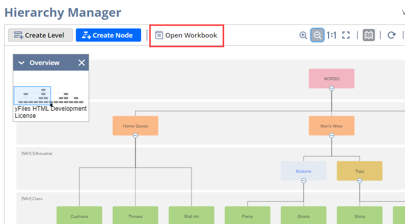 Open Workbook link in the Hierachy Manager.