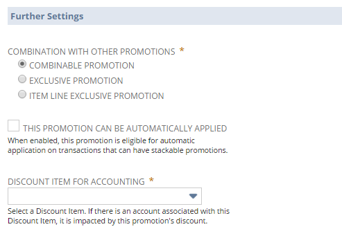 SuitePromotions Further Settings.