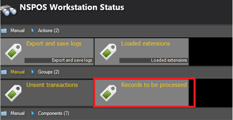 Workstation Status Records to be processed button