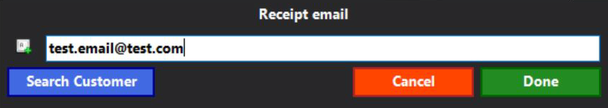 Receipt email address entry form