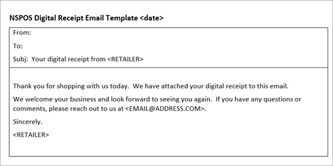 Digital receipt email template