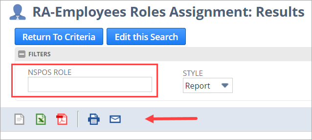 Role filter on the Roie Assignment report