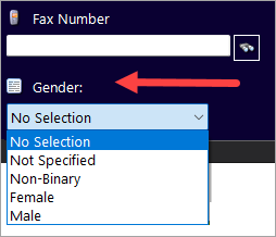 Gender list on customer form