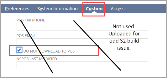 Do Not Download to POS checkcbox on Customer record.