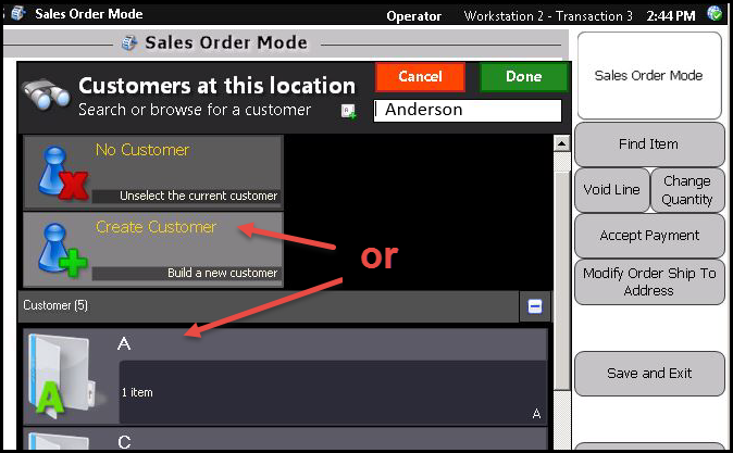 Create Customer button
