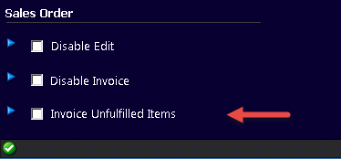 Invoice Unfulfilled Items
