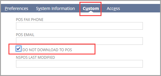 Do not download to POS box on customer record
