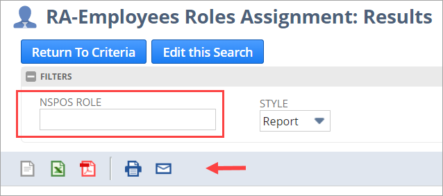 Role filter on the Roie Assignment report