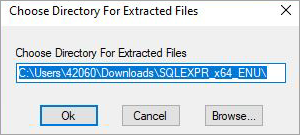 choose directory for extracted files