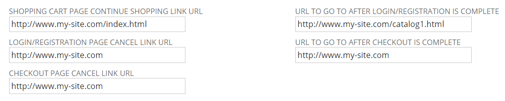 URL fields on the External subtab.