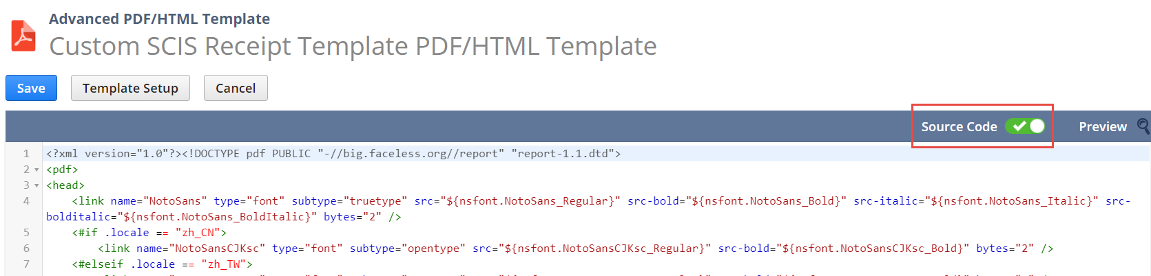 Custom SCIS Receipt Template PDF/HTML Template