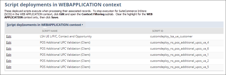 Script Deployments in WEBAPPLICATION context