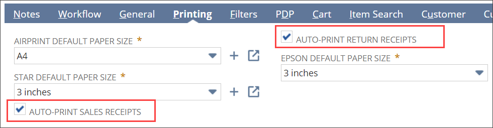 Enable Auto-Print Receipts