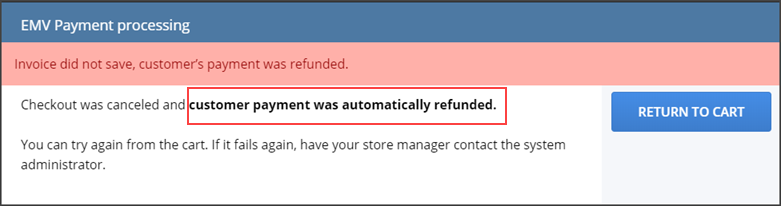 Customer payment was automatically refunded Alert
