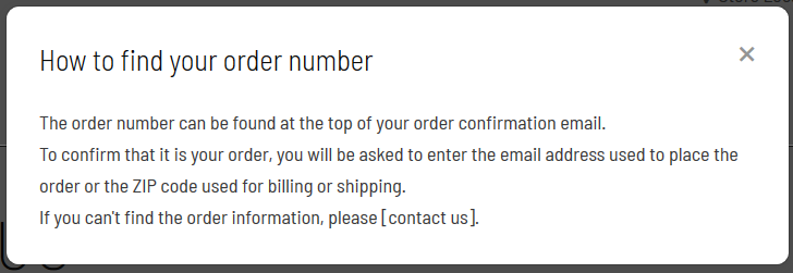 Order Status Order Number