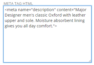 Item Meta Tag HTML example