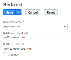 Redirect relative URL example.
