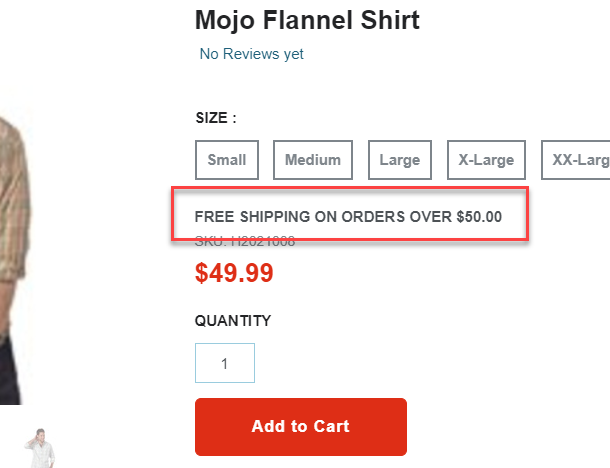 Free Shipping Notification Example