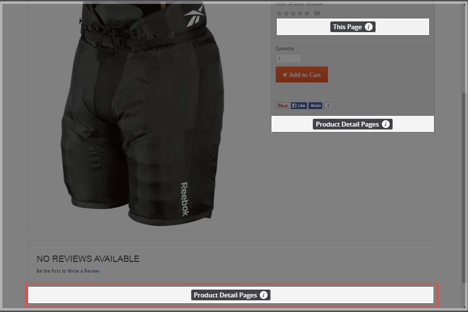 Shows the new area added to the bottom of the Product Details Page.