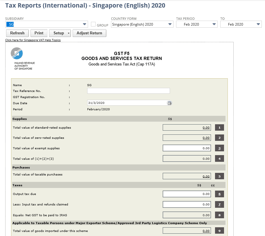 NetSuite Applications Suite Singapore GST Report NetSuite Applications Suite Singapore GST Report