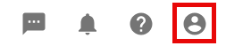 Menu icons available in WFM with the user icon outlined in red.