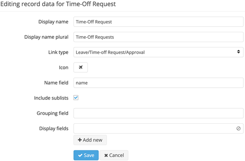 Adi Insights Configuration time off request mirrored record