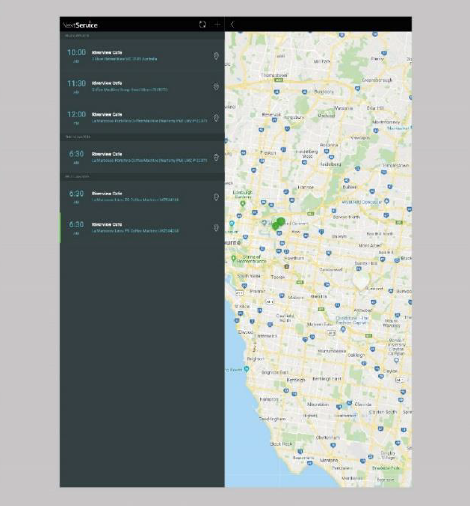 NextService Mobile appearance in large tablet.