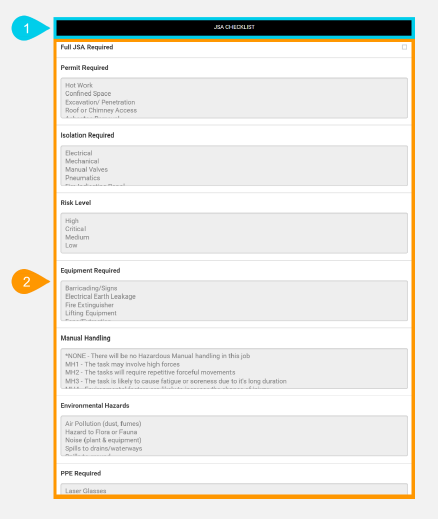 NextService Mobile task tab detail screen.