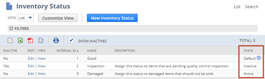 netsuite turn off inventory status