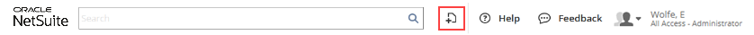 Create New Menu icon in the NetSuite header.