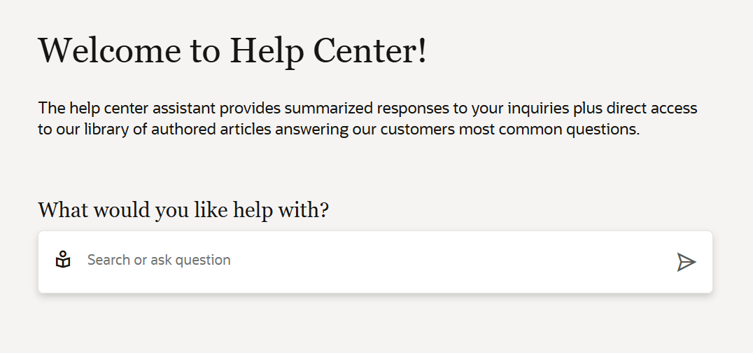 Search field in the Help Center