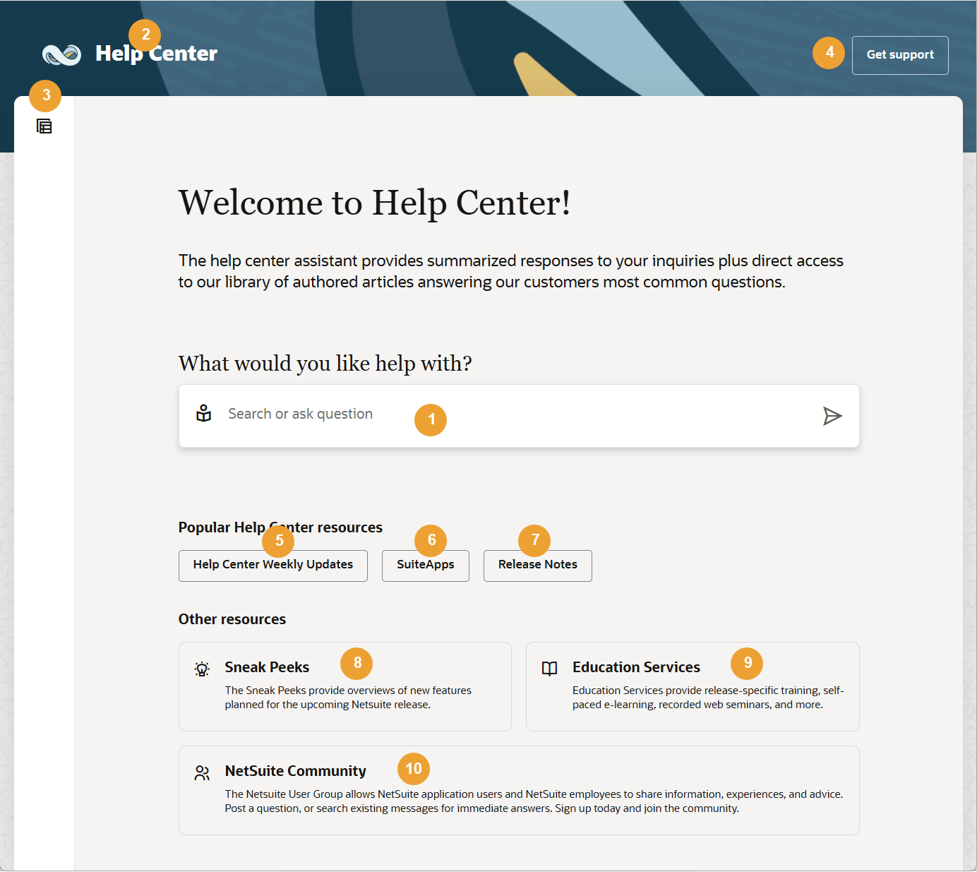 Help Center window