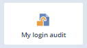 My login audit portlet icon on the Personalize Dashboard palette.