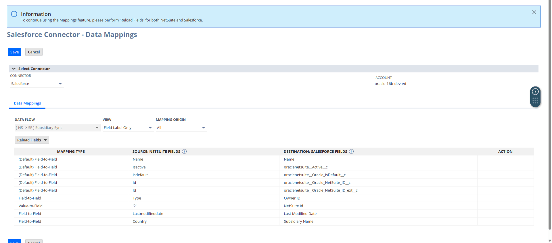 Data Mappings Screen