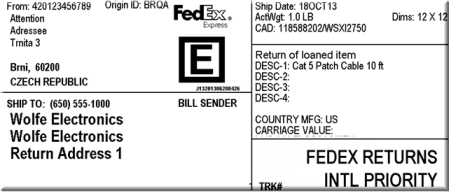 Fedex return label